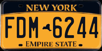 NY license plate FDM6244