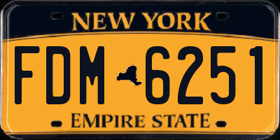 NY license plate FDM6251