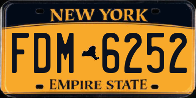 NY license plate FDM6252