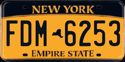 NY license plate FDM6253