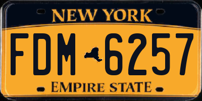 NY license plate FDM6257