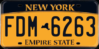 NY license plate FDM6263