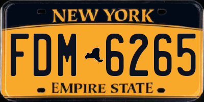 NY license plate FDM6265