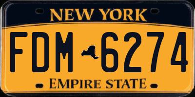 NY license plate FDM6274