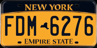 NY license plate FDM6276