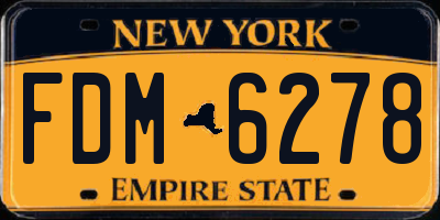 NY license plate FDM6278