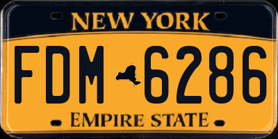 NY license plate FDM6286