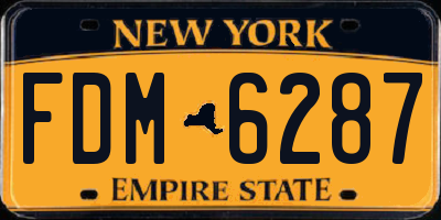 NY license plate FDM6287