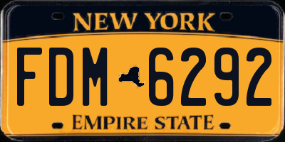 NY license plate FDM6292
