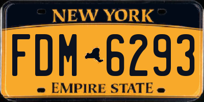 NY license plate FDM6293