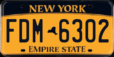 NY license plate FDM6302