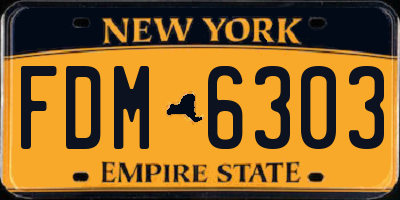 NY license plate FDM6303