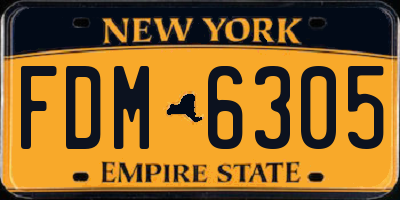 NY license plate FDM6305