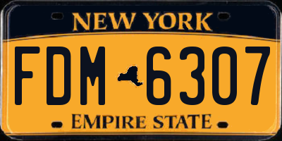 NY license plate FDM6307