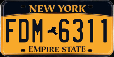 NY license plate FDM6311