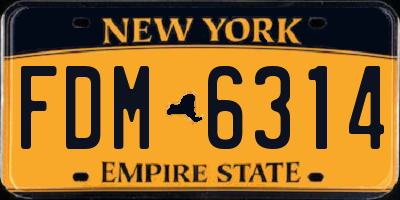 NY license plate FDM6314