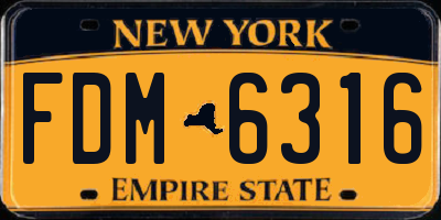 NY license plate FDM6316