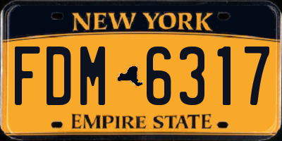 NY license plate FDM6317