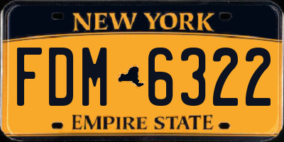 NY license plate FDM6322