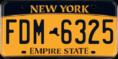 NY license plate FDM6325