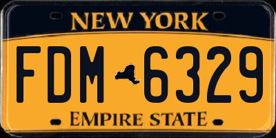 NY license plate FDM6329