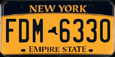 NY license plate FDM6330