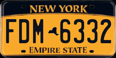 NY license plate FDM6332