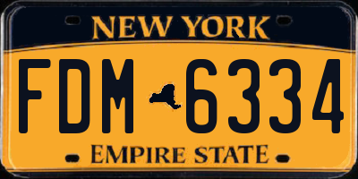 NY license plate FDM6334