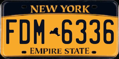 NY license plate FDM6336