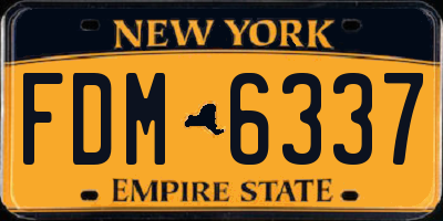 NY license plate FDM6337