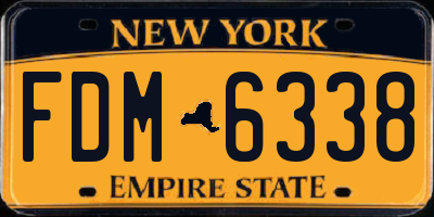 NY license plate FDM6338
