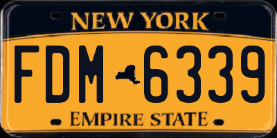 NY license plate FDM6339