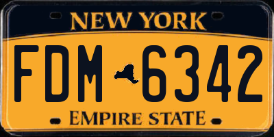 NY license plate FDM6342