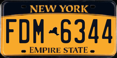 NY license plate FDM6344