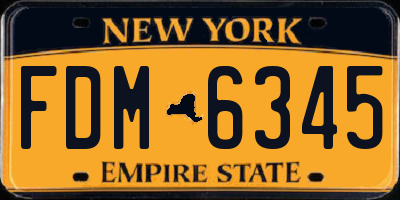 NY license plate FDM6345