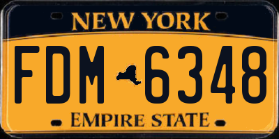 NY license plate FDM6348