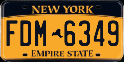 NY license plate FDM6349