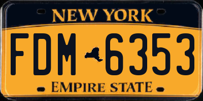 NY license plate FDM6353