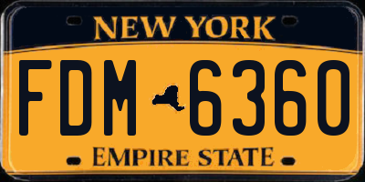 NY license plate FDM6360
