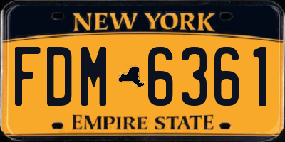 NY license plate FDM6361