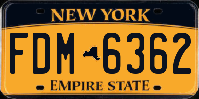 NY license plate FDM6362