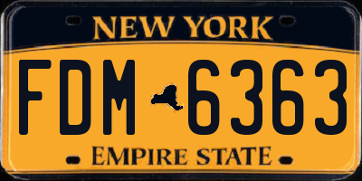 NY license plate FDM6363