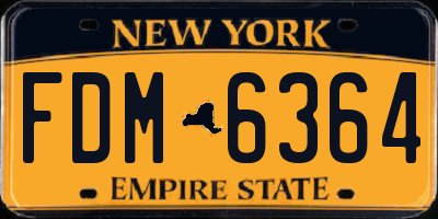NY license plate FDM6364