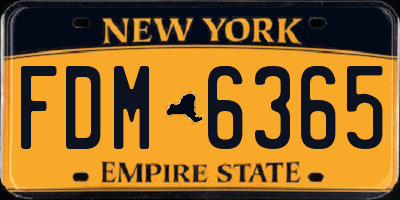 NY license plate FDM6365