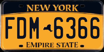 NY license plate FDM6366