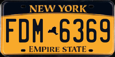 NY license plate FDM6369