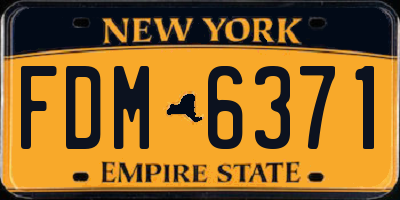 NY license plate FDM6371
