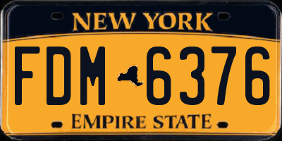 NY license plate FDM6376