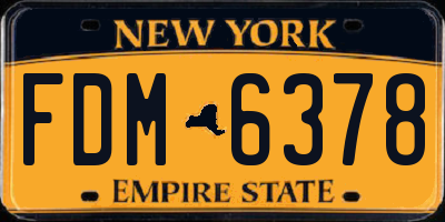 NY license plate FDM6378