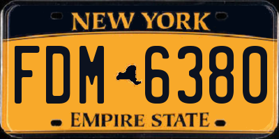 NY license plate FDM6380